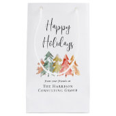 ビジネス ハッピー ホリデー クリスマス スモールペーパーバッグ (正面)