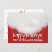 ビジネス ハッピー ホリデー サンタのヒゲ シーズンポストカード (正面/裏面)