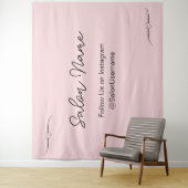 ビジネス パステルピンク ブラック サロン セルフィーステーション タペストリー (インサイチュ)