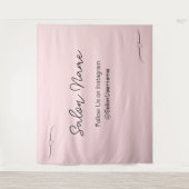 ビジネス パステルピンク ブラック サロン セルフィーステーション タペストリー (正面)