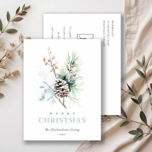 ビジネス ピン コーン ウィンター ベリー コーポレート ロゴ シーズンポストカード