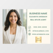 ビジネス フォト コンタクト 情報 アイボリー グリーン ウィンドウサイン (シート)