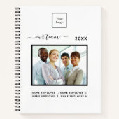 ビジネス フォト チーム 白 エレガント ノートブック (正面)