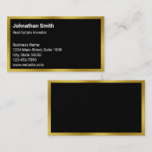 ビジネス・ブラックおよび金ゴールド実在・資産投資家 名刺 (正面/裏面)