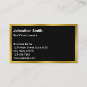 ビジネス・ブラックおよび金ゴールド実在・資産投資家 名刺 (正面)