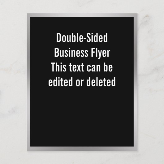 ビジネス・ブラックとシルバーの空白のテンプレート チラシ (正面)