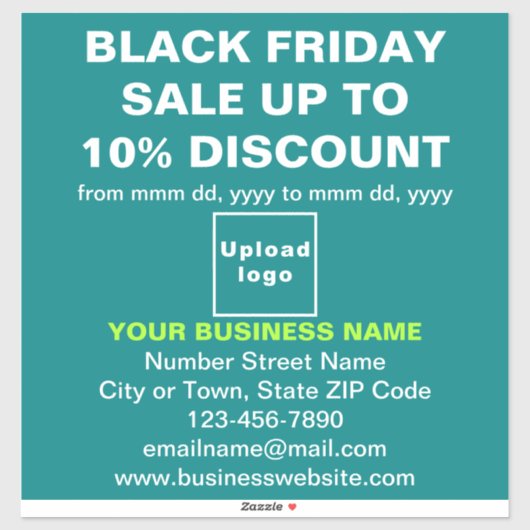 ビジネス・ブラック金曜日販売のティール(緑がかった色)・グリーン シール (シート)