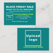 ビジネス・ブラック金曜日販売のティール（緑がかった色）・グリーン 割引カード (正面/裏面)