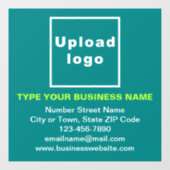 ビジネス ブランドのターコイズグリーン スクエア ウィンドウ クリング ウィンドウサイン (シート)