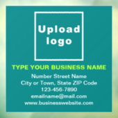 ビジネス ブランドのターコイズグリーン スクエア ウィンドウ クリング ウィンドウサイン (シート3)