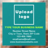 ビジネス ブランドのターコイズグリーン スクエア ウィンドウ クリング ウィンドウサイン (シート2)