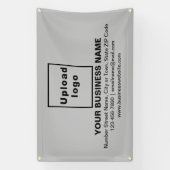 ビジネス・ブランドをグレーの長方形に中央揃え 横断幕 (縦)