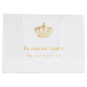 ビジネス ブランド ゴールド ロイヤル クラウン 紙 ショッピング バッグ ラージペーパーバッグ (裏面)