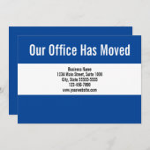 ビジネス ブルーとホワイトの移転アナウンス 案内状 (正面/裏面)