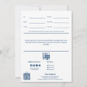 ビジネス ブルー ホワイト ブランド カラー ギフト 証明書 (裏面)