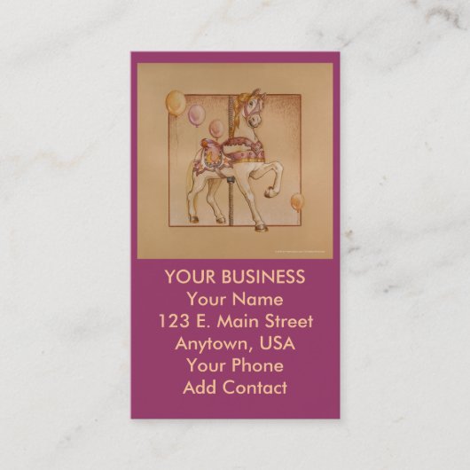 ビジネス – プロファイルカード – パープルポニー回転木馬 名刺 (正面)