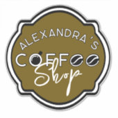 ビジネス/ホーム向けのカスタマイズ可能なコーヒーショップのロゴ シール (正面)