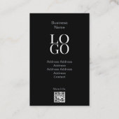 ビジネス マン プロフェッショナル モダン フォト ブラック シルバー 名刺 (裏面)