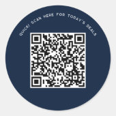 ビジネス マーケティング メッセージを付けてQRコードを追加 ラウンドシール (正面)