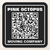 ビジネス マーケティング QR コード スクエアペーパーコースター (正面)
