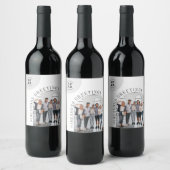 ビジネス モダン アーチ フォト クリスマス ホリデー ワインラベル (ボトル)