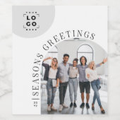 ビジネス モダン アーチ フォト クリスマス ホリデー ワインラベル (シングルラベル)