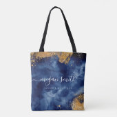 ビジネス・ラクセ・ネービー・ブルー・金ゴールド・プロモーション トートバッグ (裏面)