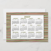 ビジネス ラスティックパインの枝 - 2027年カレンダーロゴ シーズンカード (裏面)