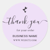 ビジネス ラベンダー 注文ありがとうございます ラウンドシール (正面)