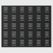 ビジネス ロゴと名前のパターン 黒と白 ラッピングペーパー (フラット)