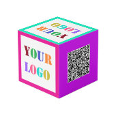 ビジネス ロゴと QR コード プロモーション キューブ 例 (裏面アングル)