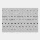 ビジネス・ロゴのシームレスなパターンをグレーで表示 ラッピングペーパーシート (正面)