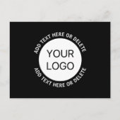 ビジネス ロゴまたは任意の画像 & 編集可能なテキスト ポストカード (正面)