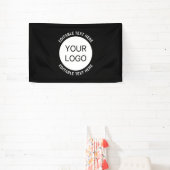 ビジネス ロゴまたは任意の画像 & 編集可能なテキスト 横断幕 (インサイチュ)