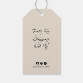 ビジネス、ロゴアドレス、ブラック文字、タン価格ラベル ギフトタグ (裏面)