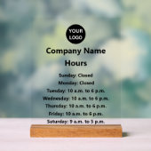 ビジネス・ロゴ黒文字営業時間 アクリルサイン (ニュートラル)