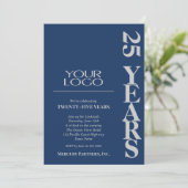 ビジネス ロゴ アニバーサリー ネイビーブルー 招待状 (スタンド正面)