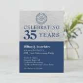 ビジネス ロゴ アニバーサリー ネイビー シルバー 招待状 (スタンド正面)