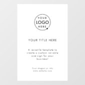 ビジネス ロゴ | オリジナルのモダンな白 ウィンドウサイン (シート)