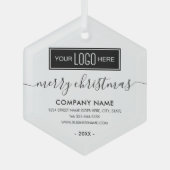 ビジネス ロゴ クリスマス ガラスオーナメント (正面)