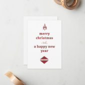 ビジネス ロゴ クリスマス ツリー ホリデー ノート カード (正面/裏面インサイチュ)