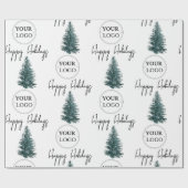 ビジネス ロゴ コーポレート プロモーション クリスマス ツリー ラッピングペーパー (フラット)