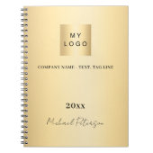 ビジネス ロゴ ゴールド エレガント 名前 スクリプト ノートブック (正面)