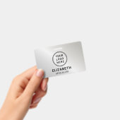 ビジネス ロゴ シルバー ネーム バッジ (手持ち)