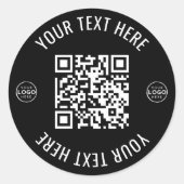 ビジネス ロゴ スキャン QR コード ラウンドシール (正面)
