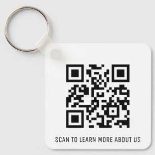 ビジネス ロゴ スクエア アルミ QR コード キーチェーン