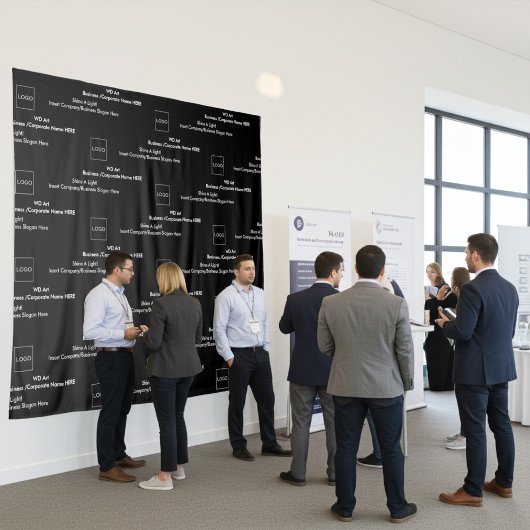 ビジネス ロゴ ステップ アンド リピート トレードショー 背景 タペストリー