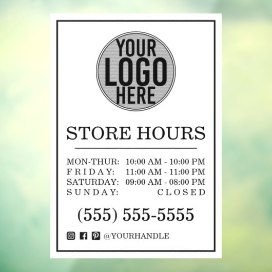 ビジネス ロゴ ストア 営業時間 ソーシャル メディア ウィンドウ クリニック ウィンドウサイン (シート3)