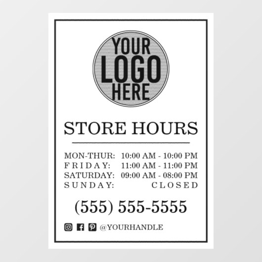 ビジネス ロゴ ストア 営業時間 ソーシャル メディア ウィンドウ クリニック ウィンドウサイン (シート)