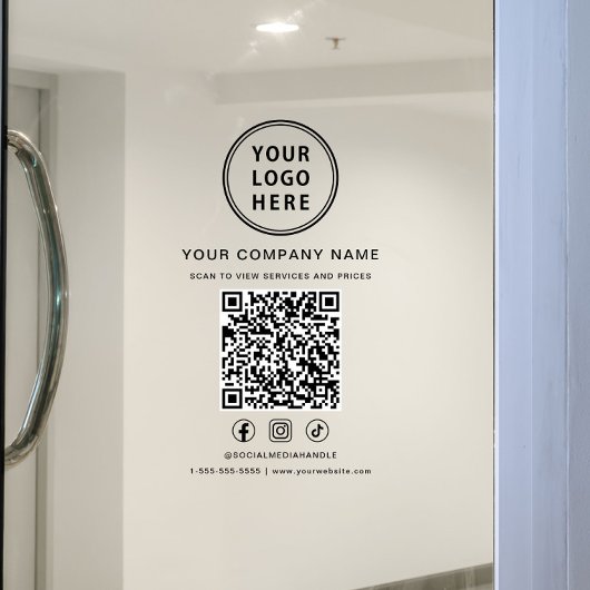 ビジネス ロゴ ソーシャル メディア QR コード ウィンドウサイン